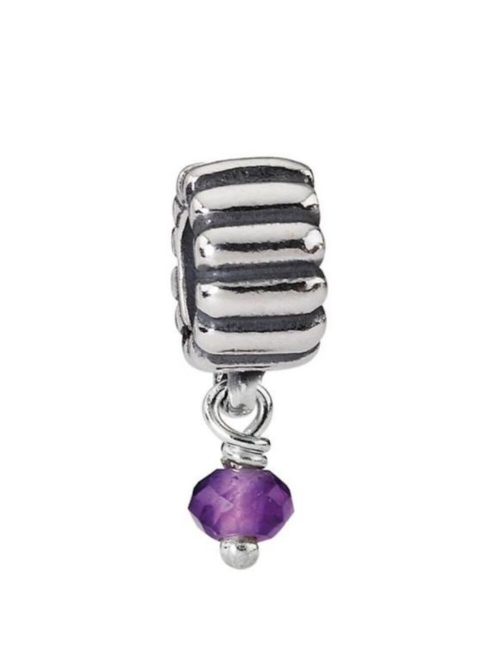 Pandora Retired Sterling Silver Amethyst February Birthstone Dangle - 790166AM